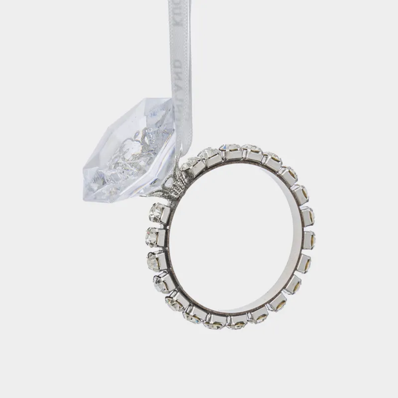 Шырша ойыншығы, 7 см, акрил/болат, Кристалы бар сақина, Ice crystal