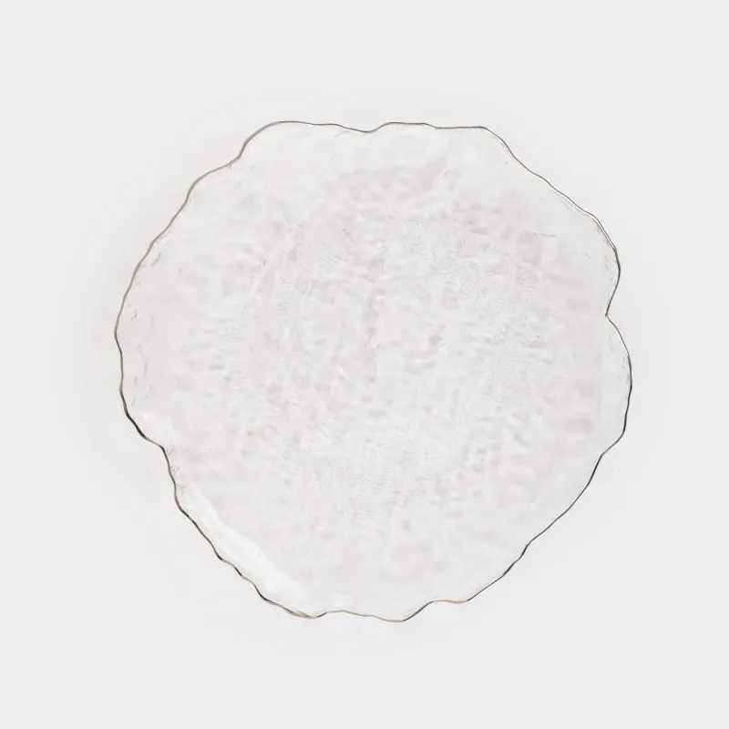 Блюдо, 30 см, стекло, с серебристым кантом, Nautilus silver, image-0