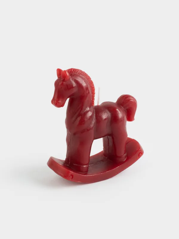 Шам, 12 см, жылтыры бар, қызыл, Жылқы, Antique horse, image-1