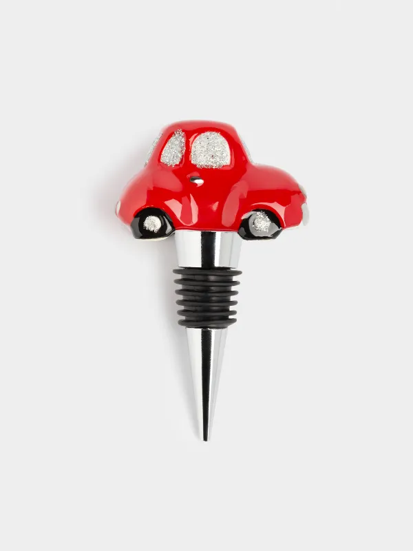 Пробка для винной бутылки, 10 см, металл/фарфор P, Красная машинка, Red car, image-0