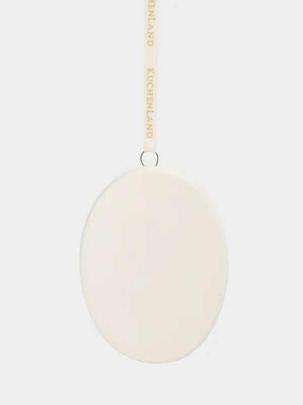 Шырша ойыншығы, 8 см, керамика, ақ, Коньки киген кірпі, Hedgehog christmas, image-2