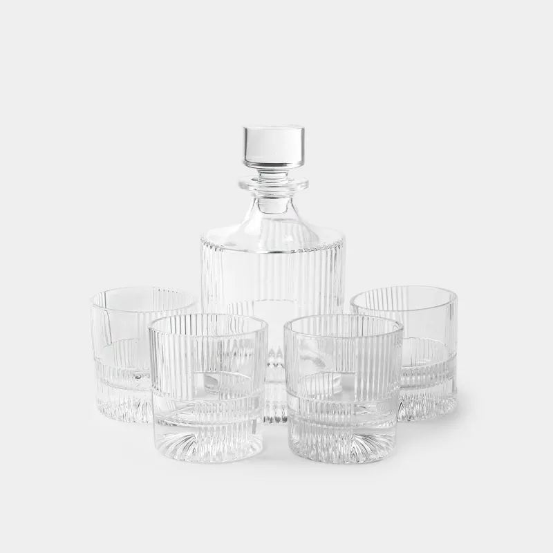 Виски жинағы, 4 парсы, 5 PR, графин / көзілдірік, шыны R, Ribby