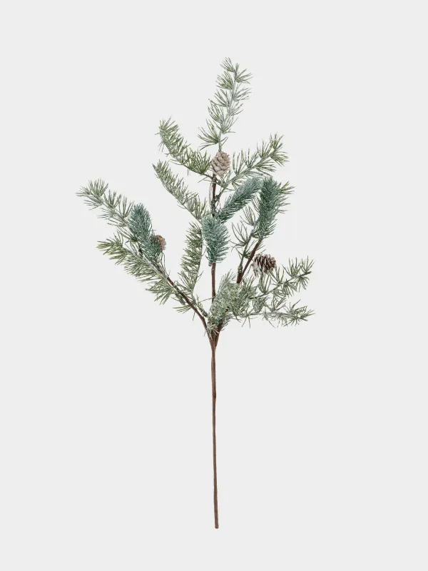 Сәндік бұтақ, 60 см, пластик, Шырша бүршіктері бар қылқан инелер, Conifer decor, image-0