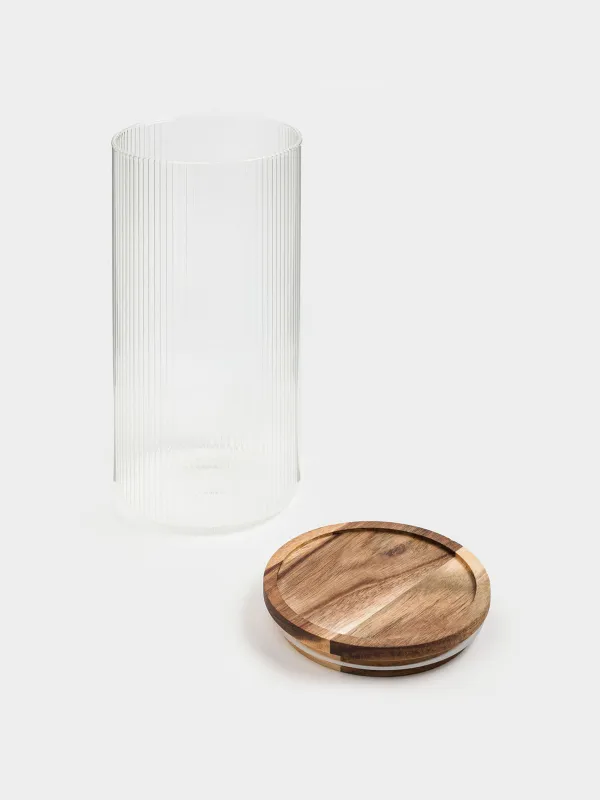 Банка для сыпучих продуктов, 1,7 л, стекло Б/дерево, Ravi wood, image-7