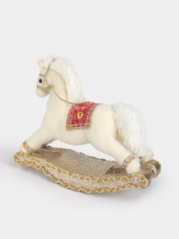 Изделие декоративное, 27х30 см, пенопласт/полиэстер, молочная, Лошадка-качалка, Rocking horse, image-2