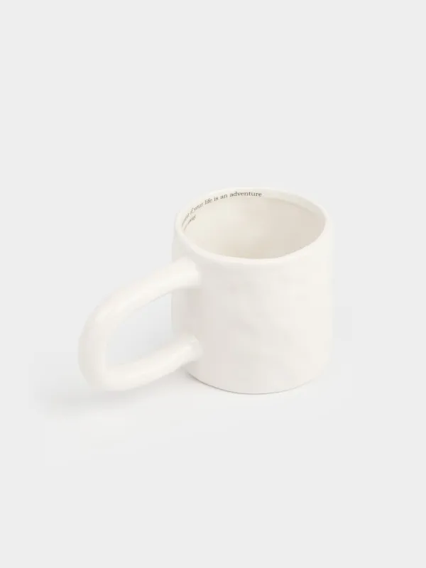 Саптыаяқ, 500 мл, керамика, сүт түстес, The taste of life, Crumple font, image-3