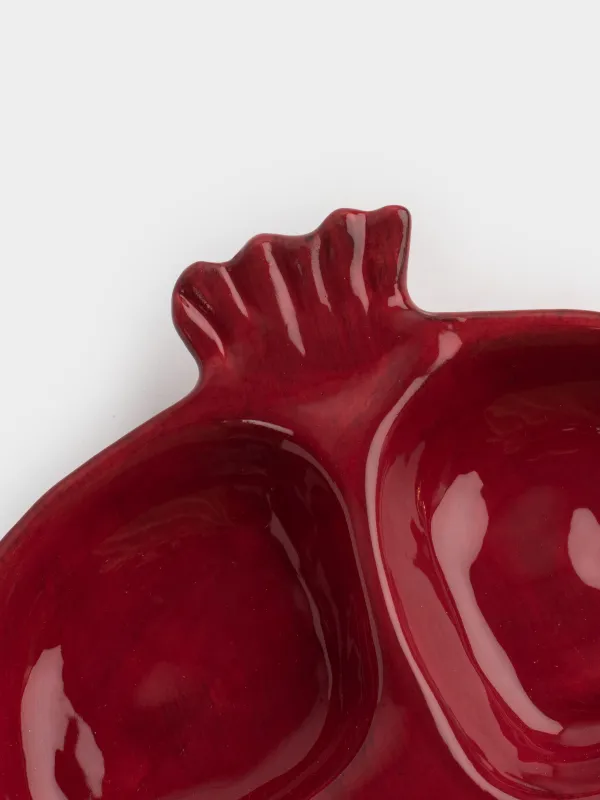 Менажница, 17х19 см, 4 отд, керамика D, бордовая, Гранат, Pomegranate, image-1
