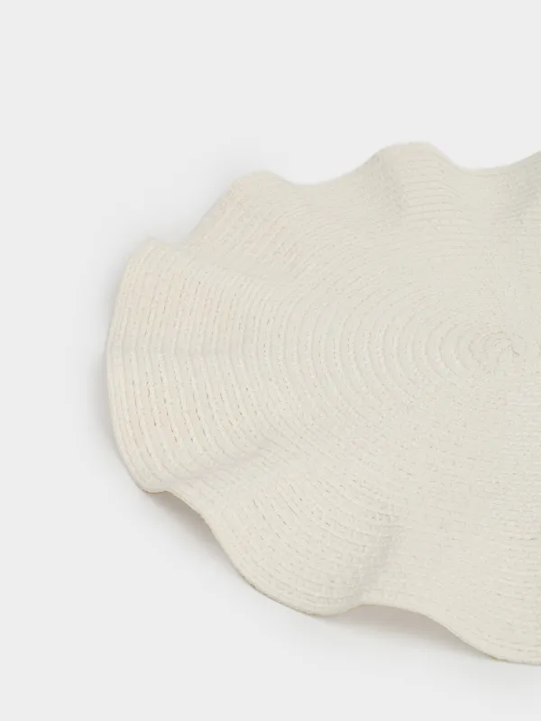 Салфетка под приборы, 38 см, полиэстер, круглая, белая, Волнистые края, Circle wave, image-3