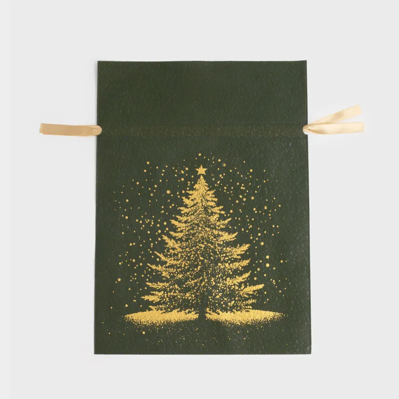 Сыйлық пакеті, 30х45 см, жіптері бар, полипропилен, көк, Шырша, Night spruce