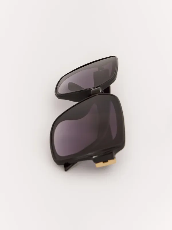 Күннен қорғайтын көзілдірік, көзілдірік қорабы бар, пластик, шаршы, қара, Nifty, image-2