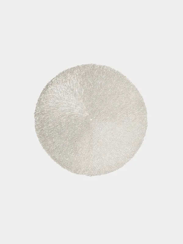 Салфетка под приборы, 38 см, ПВХ, круглая, золотистая, Паутинка, Azhur, image-0