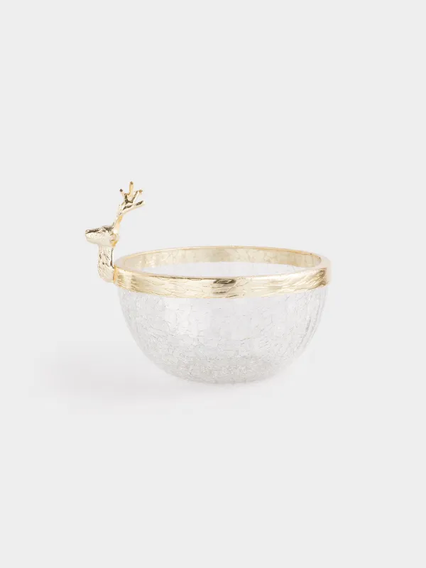 Кесе, 14х17 см, шыны/металл, алтын, Бұғы, Arctic deer, image-1