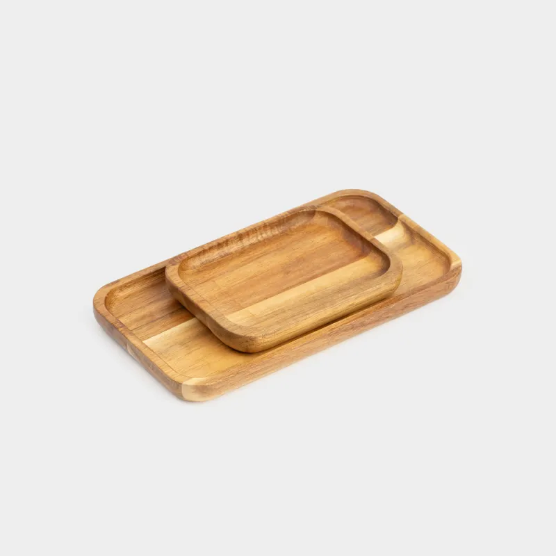 Ыдыс-аяқ жиынтығы, 12/20 см, 2 дана, ағаш, тікбұрышты, Eco home