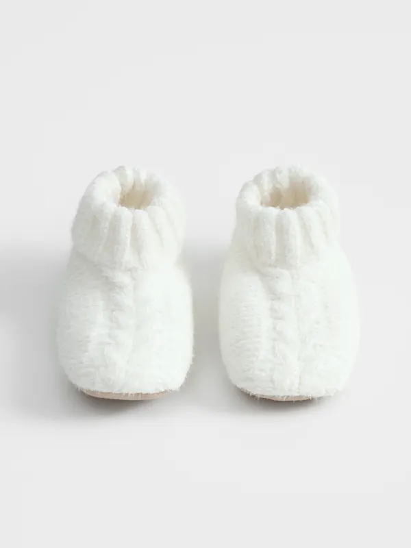 Әйелдер тәпішке-шұлықтары, үйге арналған, өлшемі 39-41, шенилл/шерпа, сүт түстес, Өрімдер, Knitted soft, image-4