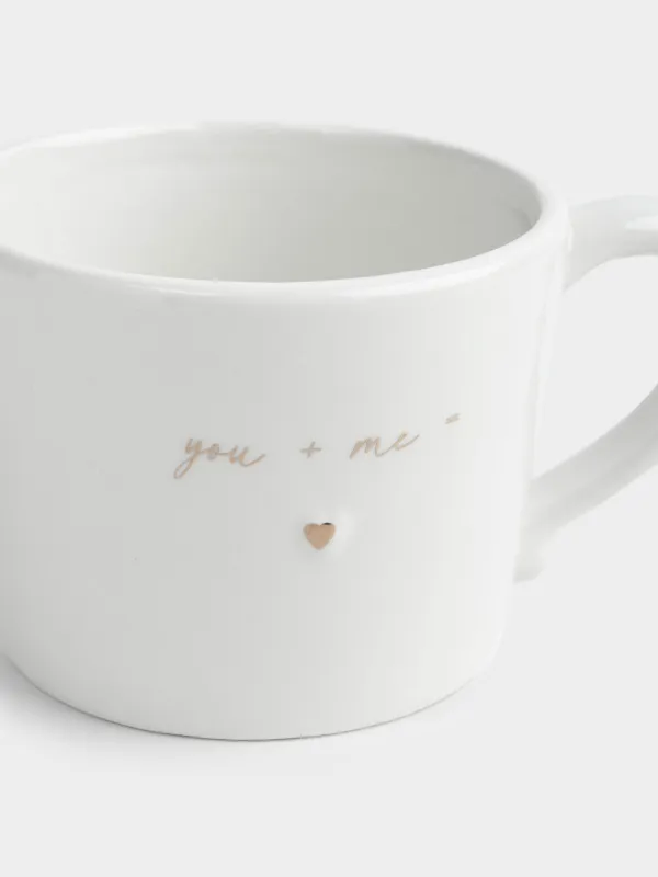 Саптыаяқ, 470 мл, керамика, сүт және алтын түстес, You and me, Amour, image-1