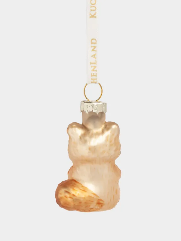 Игрушка елочная, 4 см, стекло, с блестками, золотистая, Енот, Figure christmas, image-2