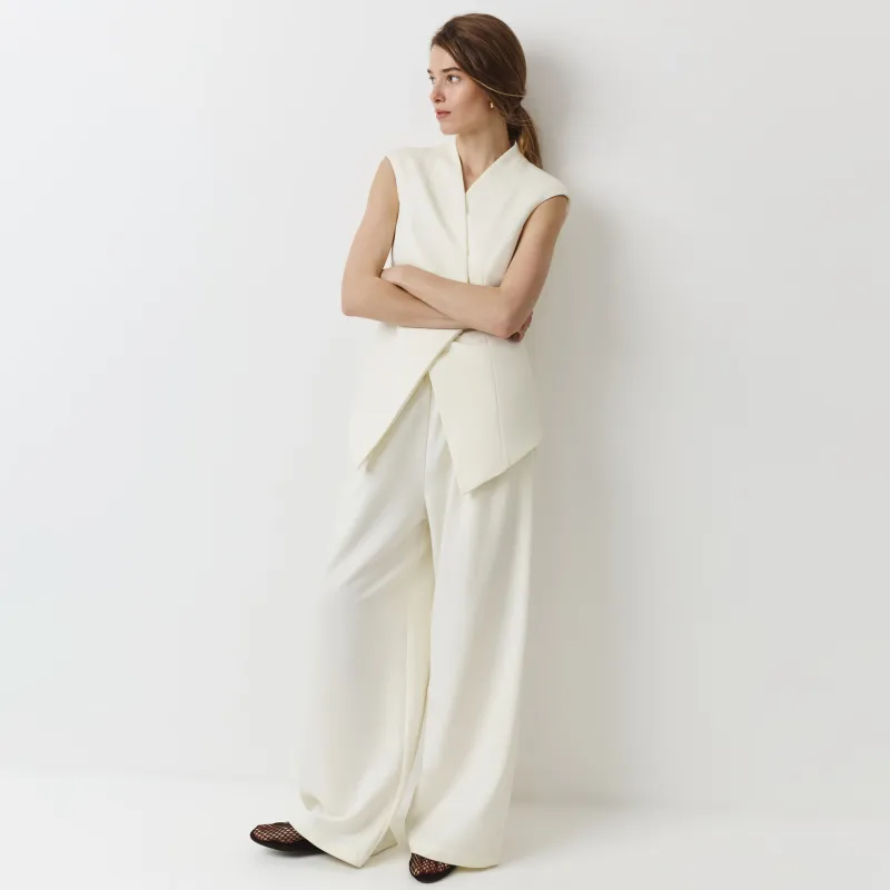 Әйелдер шалбары, өлшемі L, полиэстер/вискоза ОК, сүт түстес, Dominga