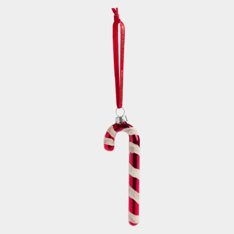 Шырша ойыншығы, 10 см, шыны, қызыл, Мұз кәмпит-таяқ, Figure christmas, image-1