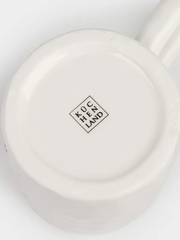 Саптыаяқ, 500 мл, керамика, сүт түстес, The taste of life, Crumple font, image-5