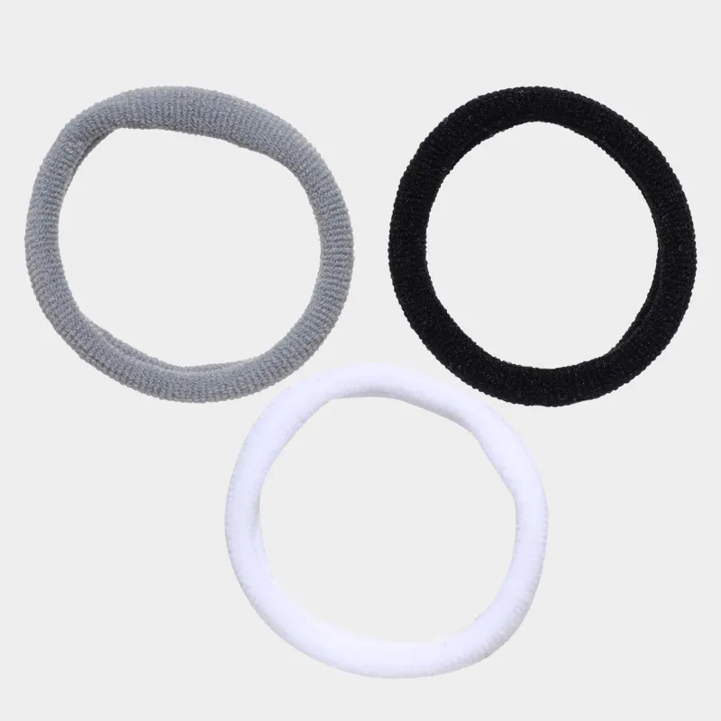 Резинка для волос, 5 см, 12 шт, полиэстер, серая/белая/черная, Basic