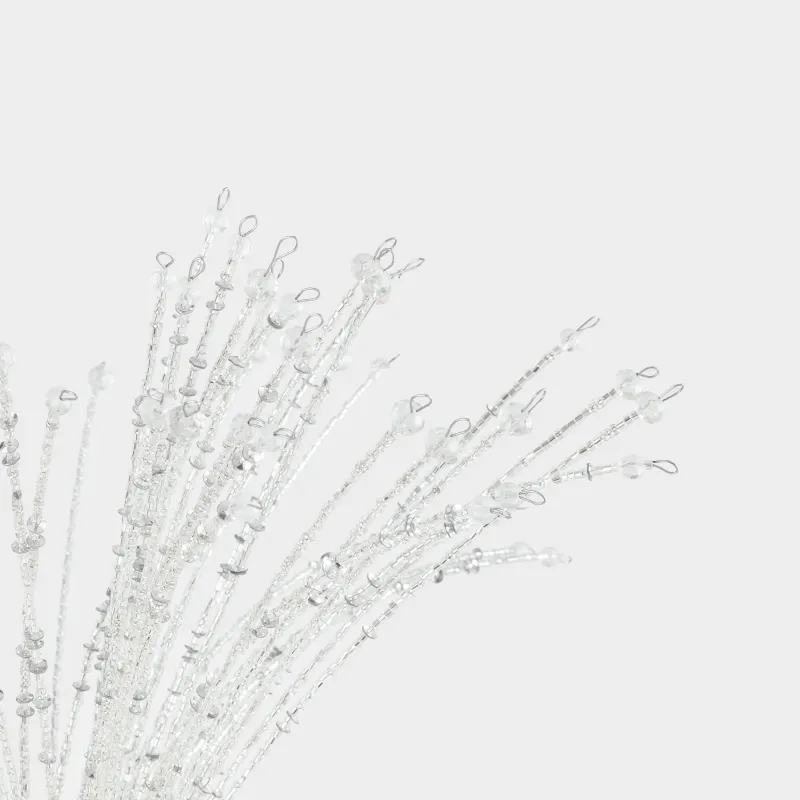 Ветка декоративная, 57 см, бисер/металл, серебристая, Бусины, Balls decor, image-3