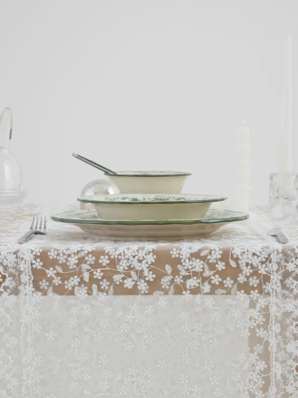 Үстел төсеніші, 40х160 см, шілтерлі, полиэстер, ақ, Шілтерлі гүлдер, Flowers lace, image-5