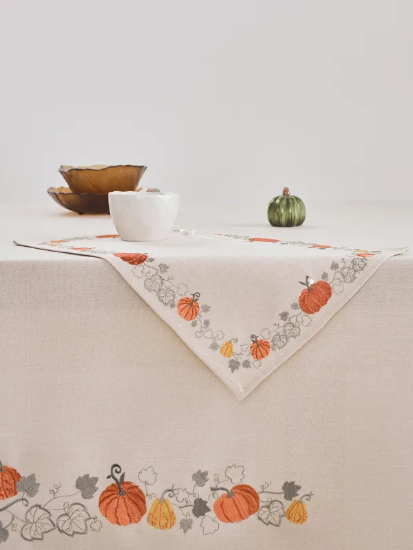 Салфетка под приборы, 30х45 см, полиэстер, прямоугольная, бежевая, Тыквы, Colorful gourds, image-4