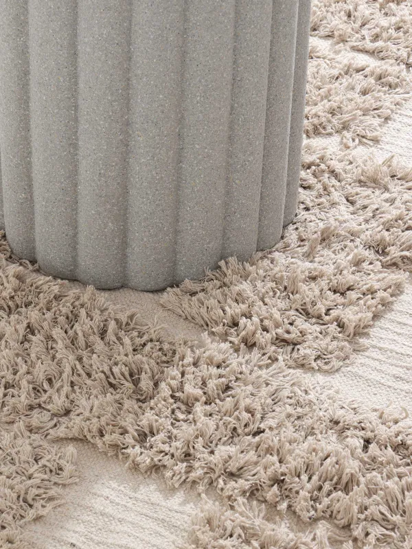 Кілем, 120х180 см, түкті, мақта, сарғылт-қоңыр, Cage pattern, image-5