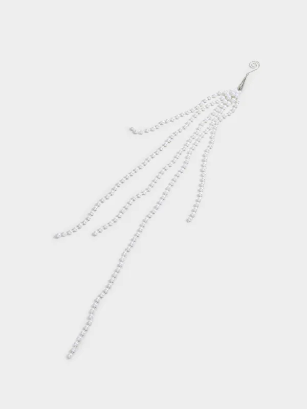 Сәндік әшекей, 50 см, аспалы, акрил/пластик, Ақ інжу, Balls decor, image-1