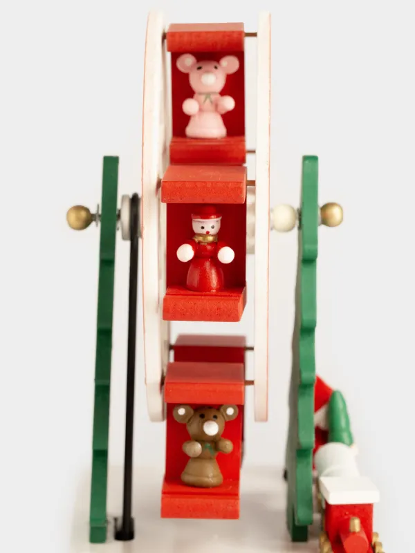 Статуэтка музыкальная, 20 см, заводная, МДФ, красно-белая, Карусель-елка, Christmas style, image-1