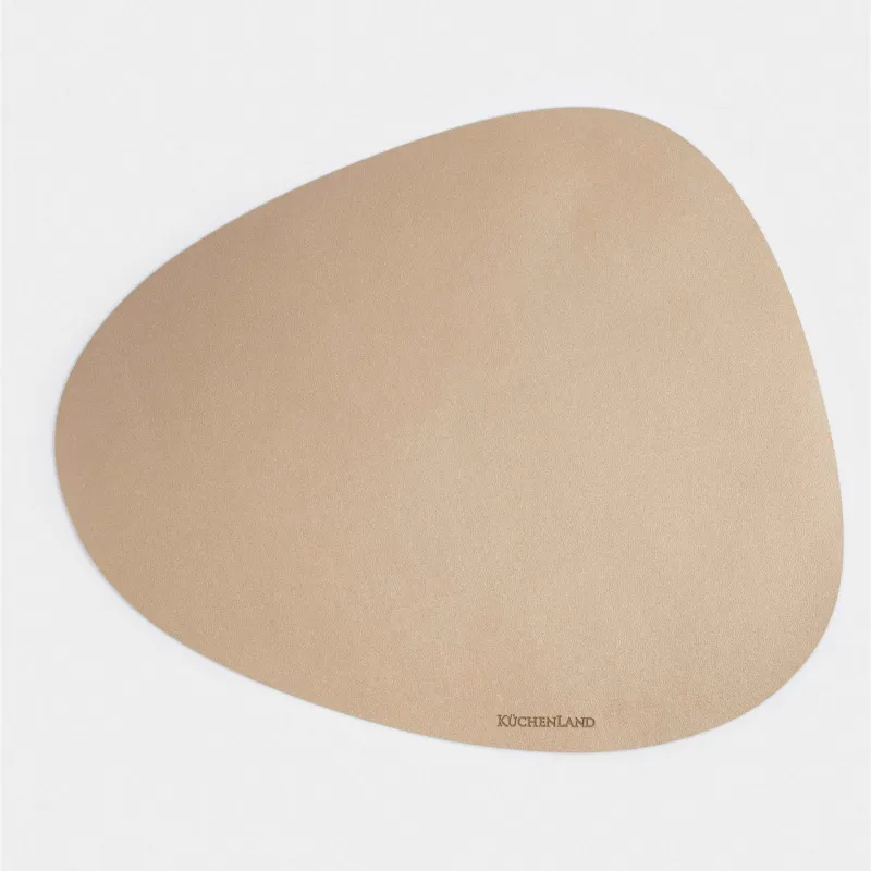 Салфетка под приборы, 37x45 см, ПВХ, фигурная, золотисто-бежевая, Rock