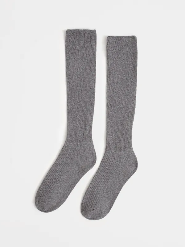 Носки женские, в рубчик, темно-серые, Rubchik, image-0