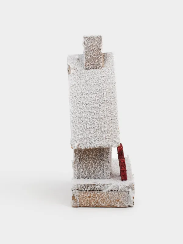 Мүсінше, жарықтандырылған, 14х26 см, ағаш, Жылқысы бар қар басқан үй, Touch winter, image-2