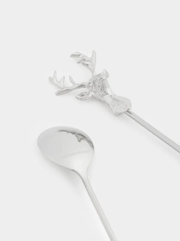 Ложка десертная, 20 см, 2 шт, сталь, Олень, Arctic deer, image-4