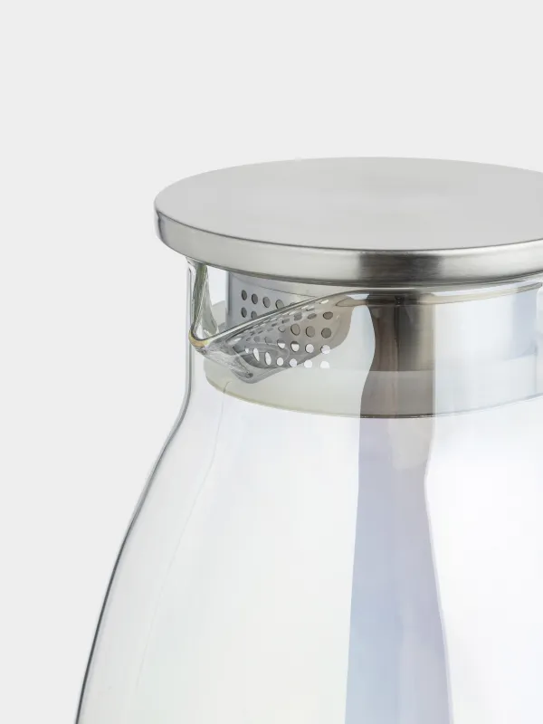 Кувшин, 2 л, с крышкой-фильтром, стекло Б/сталь, перламутр, Floyd polar, image-4