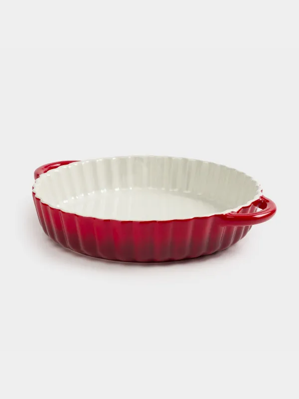 Пісіруге арналған ыдыс, 25 см, керамика, дөңгелек, қою қызыл, Cakes gradient, image-3