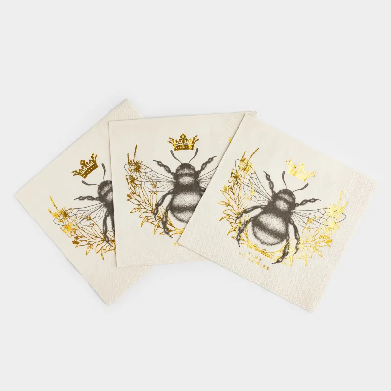 Салфетки бумажные, 33х33 см, 20 шт, квадратные, белые, Пчела, Honey, image-2