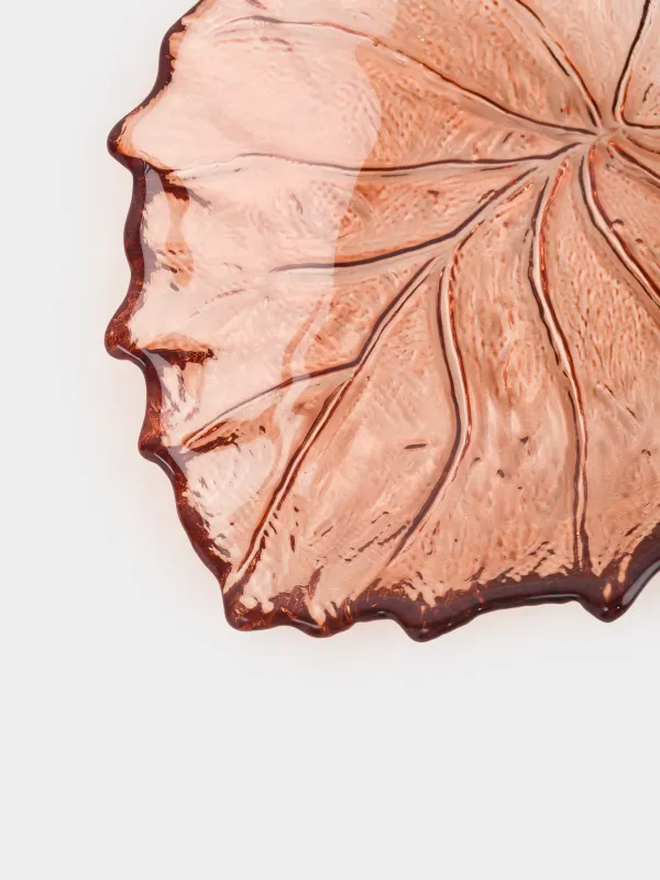 Ыдыс, 16х14х2 см, шыны, қоңыр, Жапырақ, Leaves, image-4