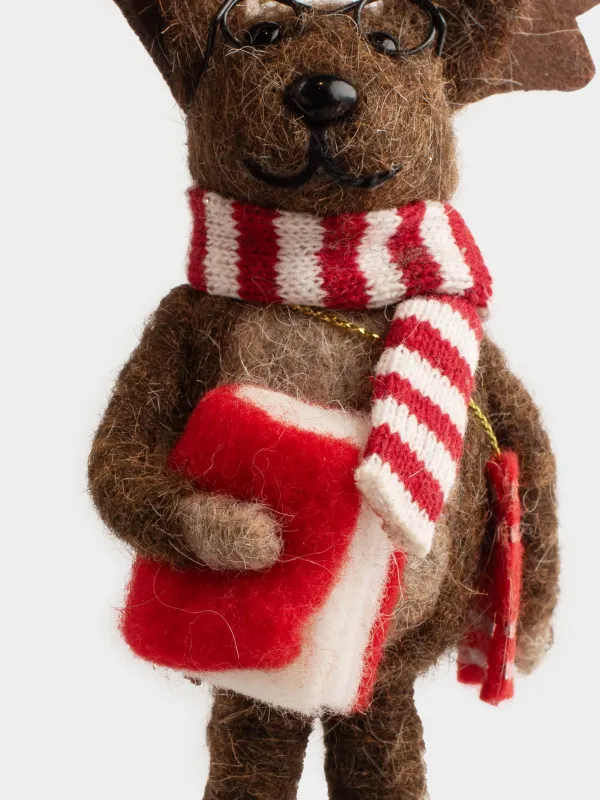 Шырша ойыншығы, 10х15 см, полиэстер, қоңыр, Бұғы, Figure Christmas Fuzz, image-2