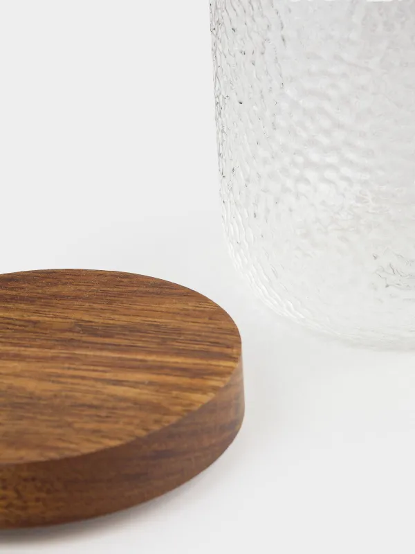 Сусымалы өнімдерге арналған құты, 500 мл, шыны/ағаш, Ripply wood, image-4