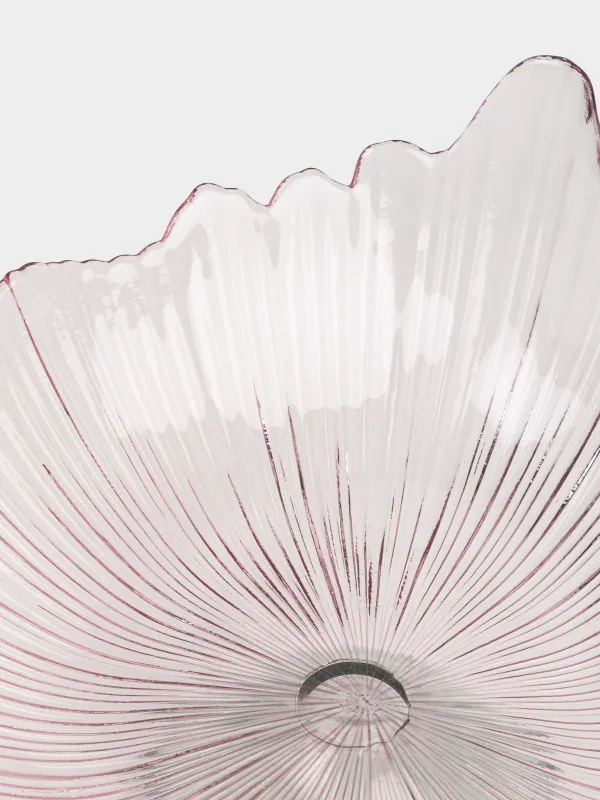 Ваза для фруктов, 30х16 см, на ножке, стекло Р, лиловая, Зеленая ножка, Verge, image-2