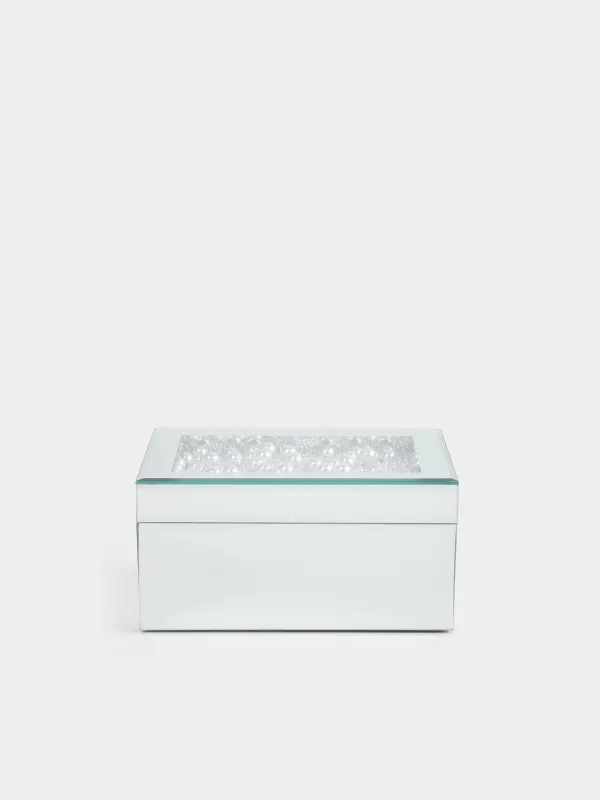 Зергерлік қорап, 20х14 см, шыны, айна, інжу, Glossy, image-1