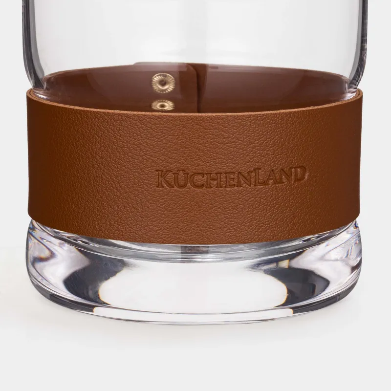 Стакан для виски, 10 см, 390 мл, 2 шт, стекло/искусственная кожа, Clear devo, image-4