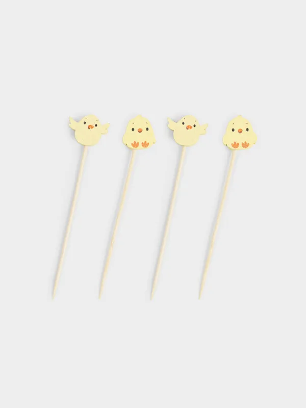 Канапе таяқшалары, 9 см, 20 дана, бамбук, сары, Балапандар, Elegant details, image-0