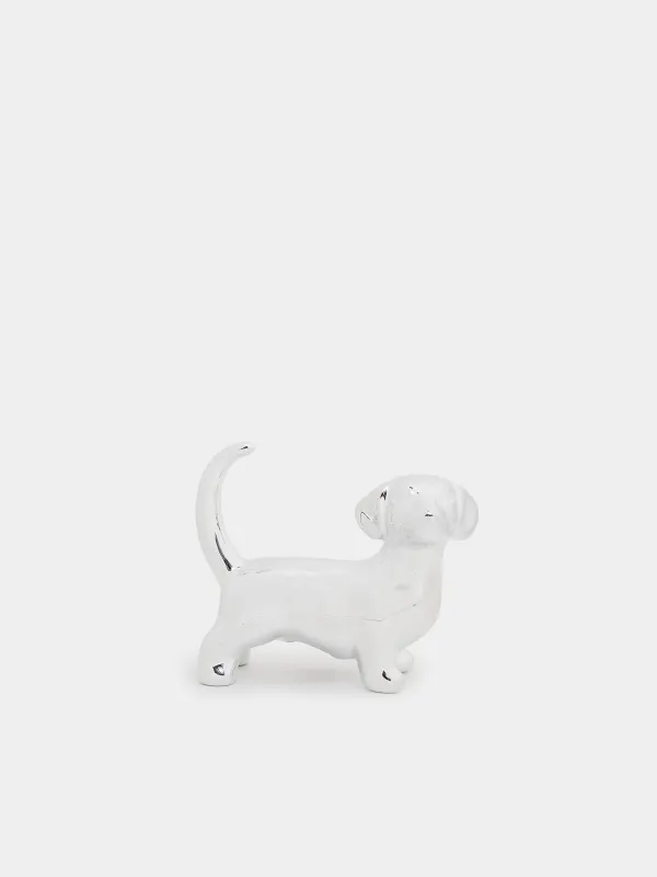 Зергерлік бұйымдарға арналған ұстағыш, 8 см, фарфор Р, күміс, Ит, Dog, image-0