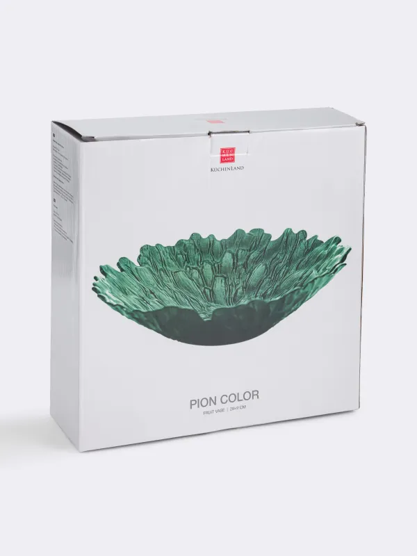 Ваза для фруктов, 29х9 см, стекло Р, зеленая, Pion color, image-3