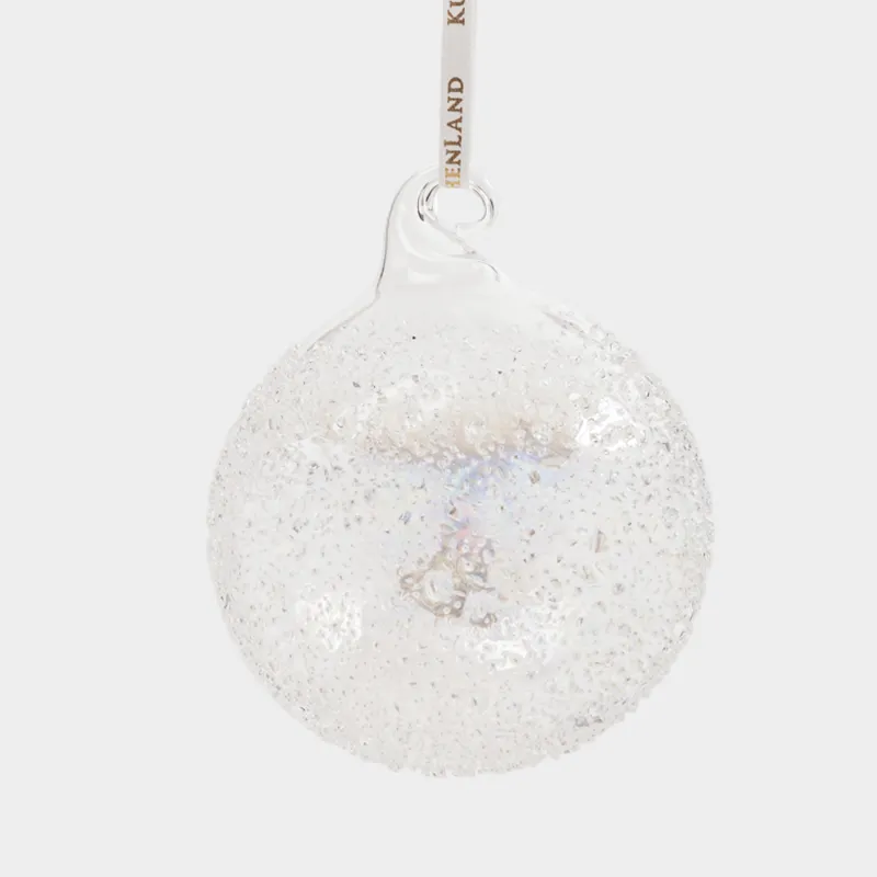 Игрушка елочная, 8 см, стекло, Шар с изморозью, Ball sparkle