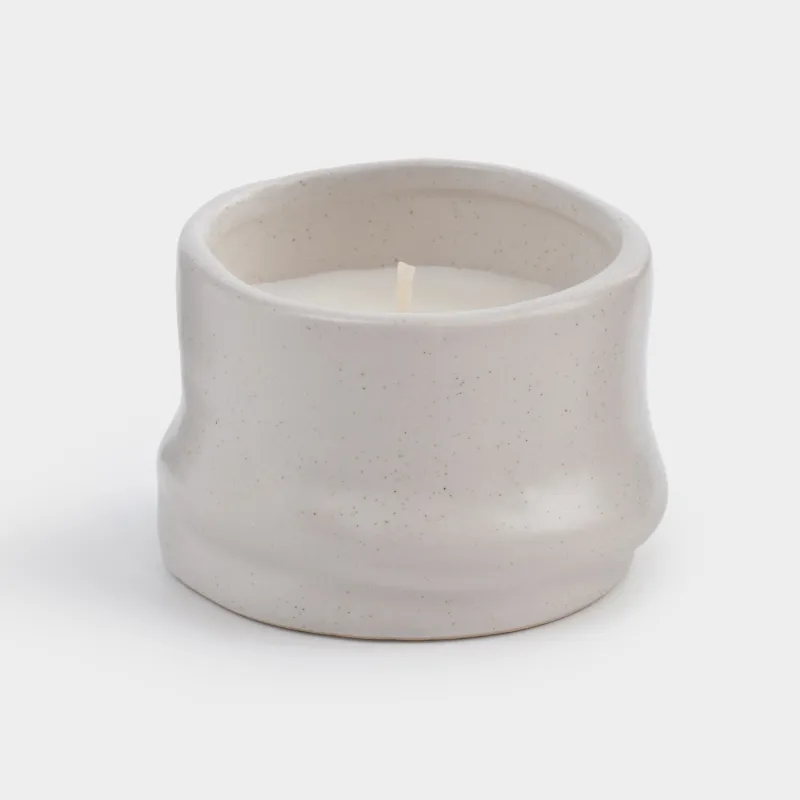 Хош иісті шам, 8х6 см, шам ұстағышта, керамика, сүт түстес, Pandan Villa, Antic