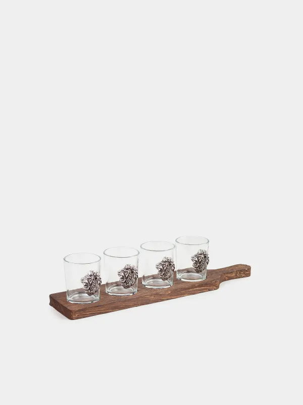 Стопка для водки, 4 шт, на подставке, Lux elements decor, image-1