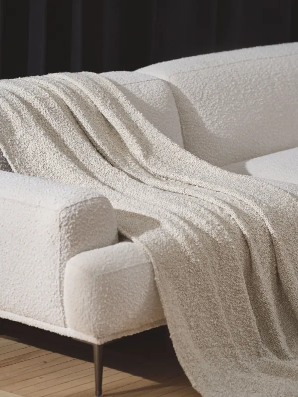 Плед, 130х170 см, с бахромой, полиэстер, песочно-молочный, Nordkap, image-2